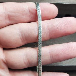 7 Inch Sterling Silver Herringbone Simple Pattern Bracelet